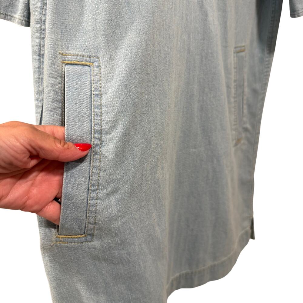 Lauren Ralph Lauren Black Label Chambray Tunic Dress Womens M Cotton Blue - Picture 10 of 14